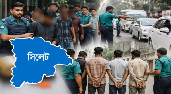 সিলেটে পুলিশের অভিযানে মে মাসে ১৬৬৫ জন গ্রেফতার